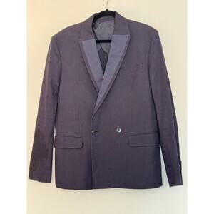 Ports 1961, 1595 Navy Blue Cotton Double Breasted Blazer